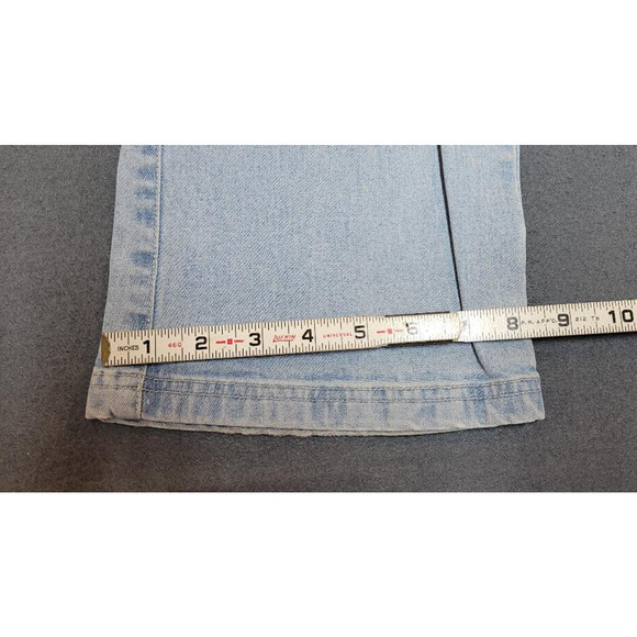 Revolt Jeans Womens 7/8 Mid Rise Bootcut Light Blue Denim - Punk Detail - Picture 7 of 9